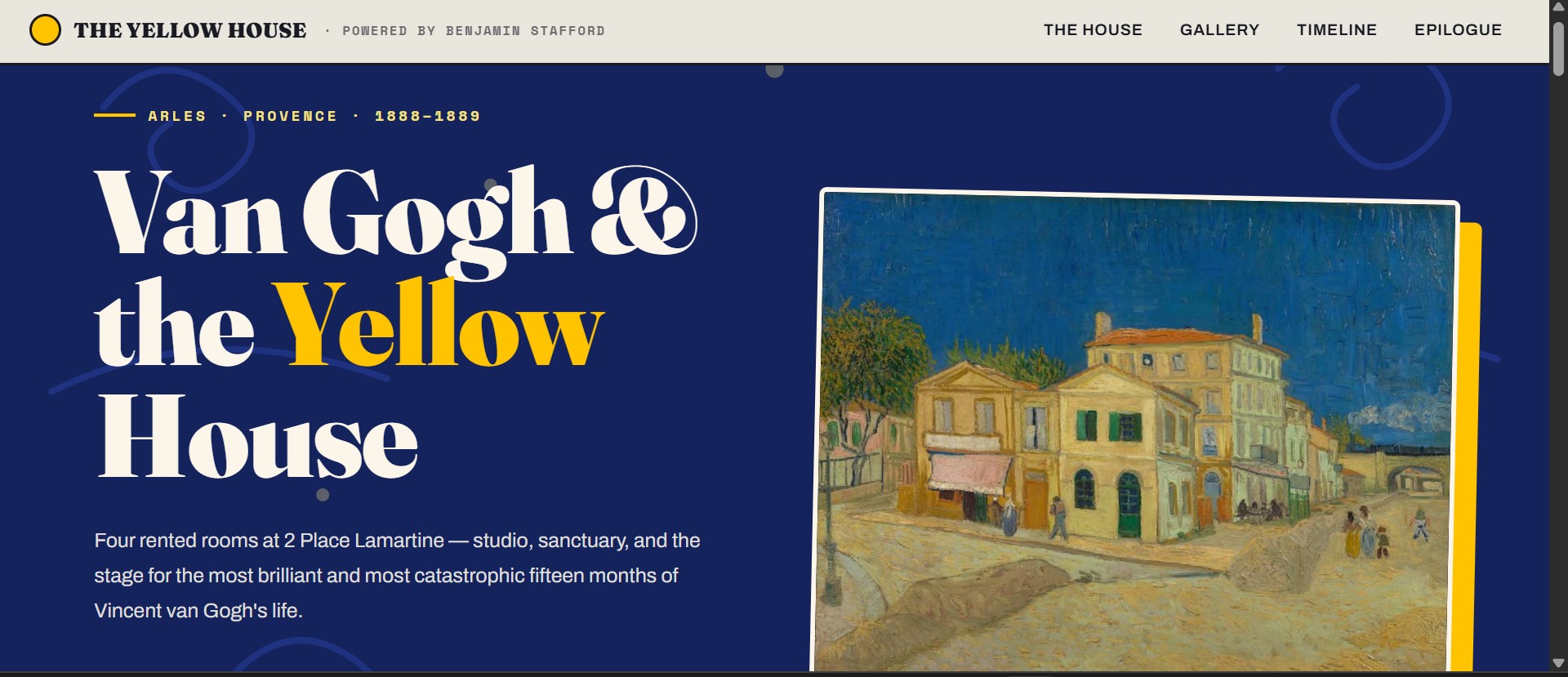Van Gogh and the Yellow House, Arles 1888 to 1889